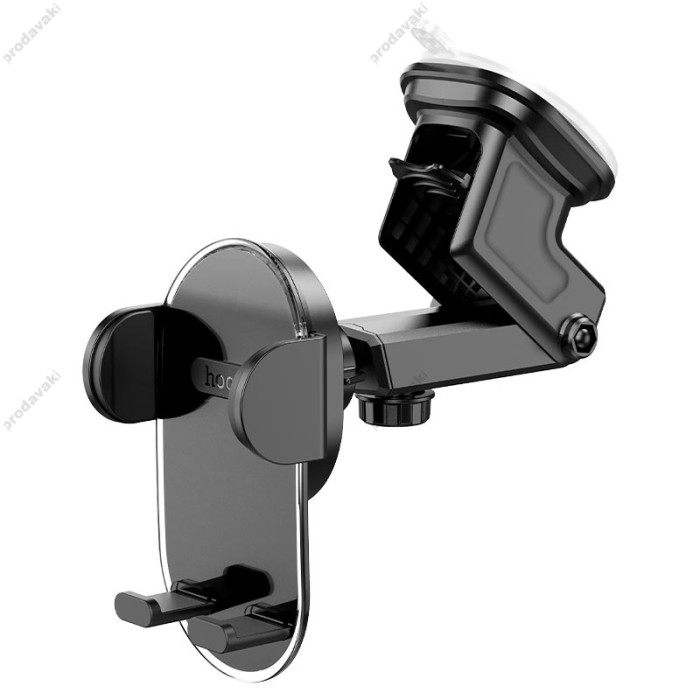 Автомобільний тримач Hoco H3 Shiny press type (center console) dark night Black